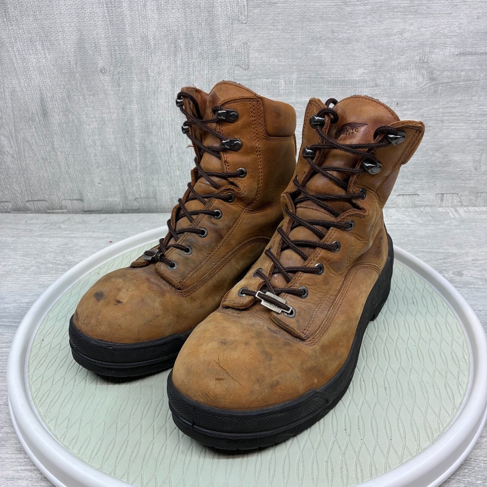 Vintage Red Wing 905 Work Boots Mens 11 H Brown Leather Safety Toe EH 905